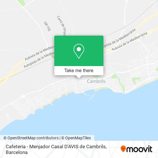 Cafetería - Menjador Casal D'AVIS de Cambrils map