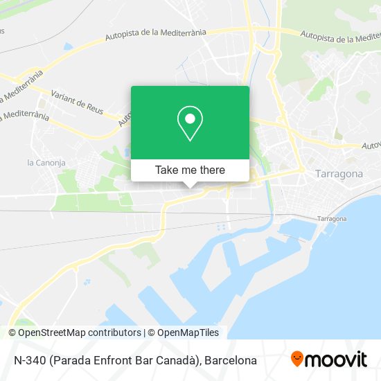 N-340 (Parada Enfront Bar Canadà) map