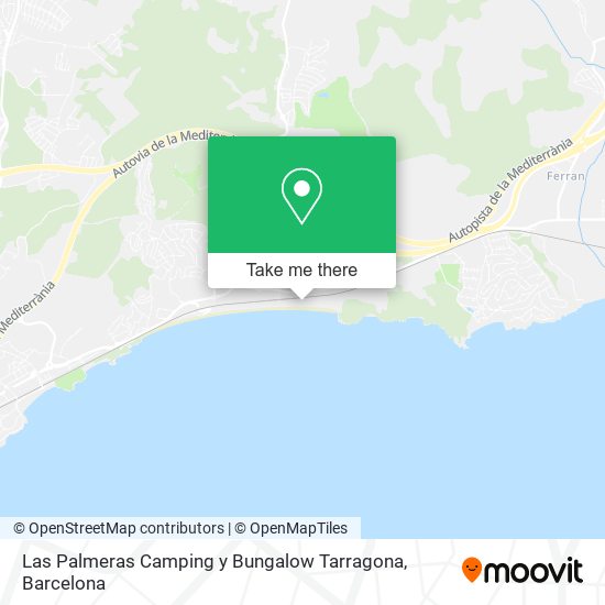 Las Palmeras Camping y Bungalow Tarragona map