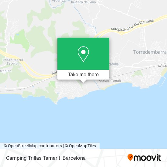 Camping Trillas Tamarit map