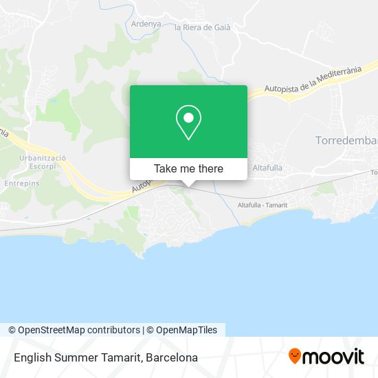 English Summer Tamarit map