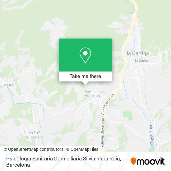 Psicología Sanitaria Domiciliaria Silvia Riera Roig map