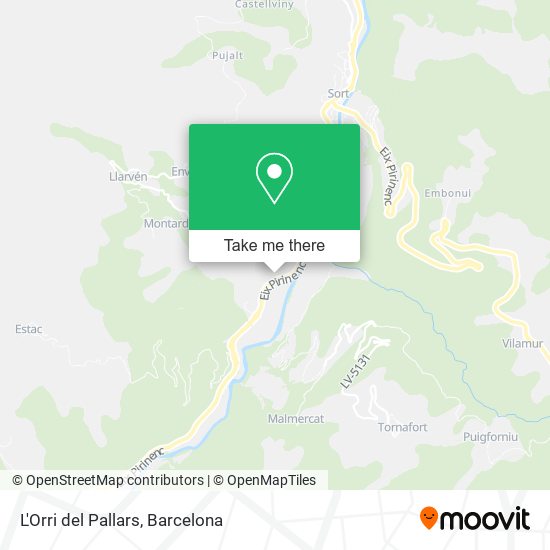 mapa L'Orri del Pallars