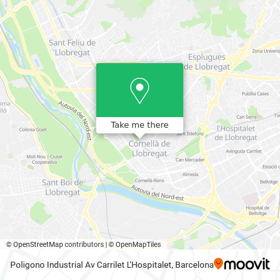 Poligono Industrial Av Carrilet L'Hospitalet map