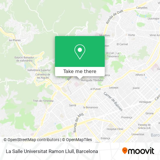 mapa La Salle Universitat Ramon Llull