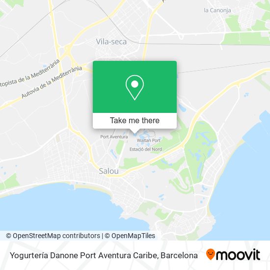 Yogurtería Danone Port Aventura Caribe map