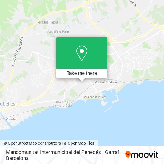 Mancomunitat Intermunicipal del Penedés I Garraf map