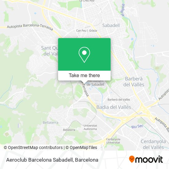 mapa Aeroclub Barcelona Sabadell