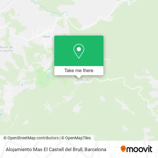 mapa Alojamiento Mas El Castell del Brull