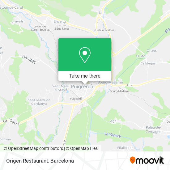 mapa Origen Restaurant