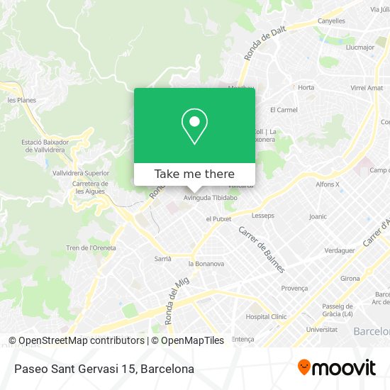 mapa Paseo Sant Gervasi 15