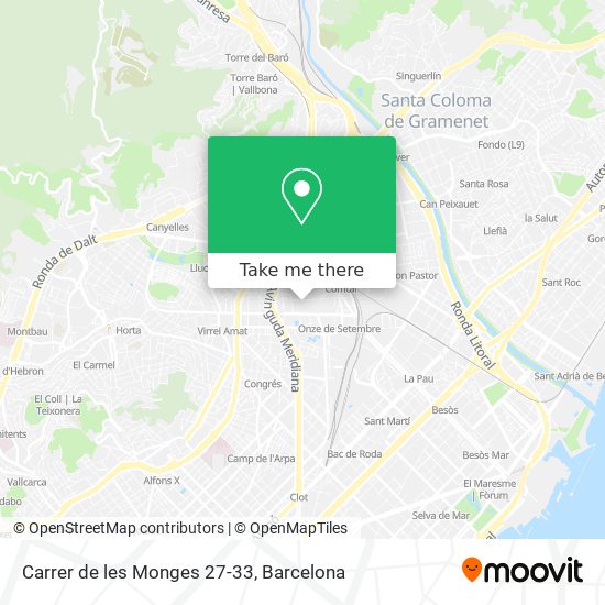 mapa Carrer de les Monges 27-33