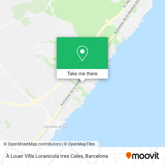À Louer Villa Loranicola tres Cales map