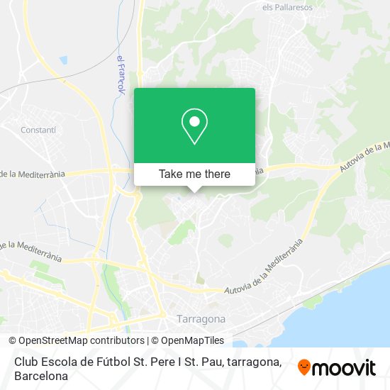 Club Escola de Fútbol St. Pere I St. Pau, tarragona map