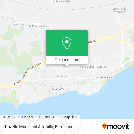 Pavelló Municipal Altafulla map