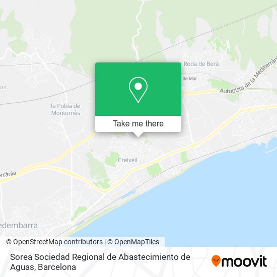 Sorea Sociedad Regional de Abastecimiento de Aguas map