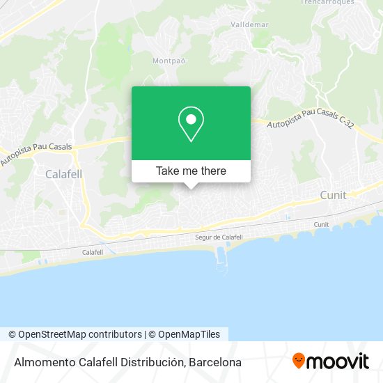 Almomento Calafell Distribución map