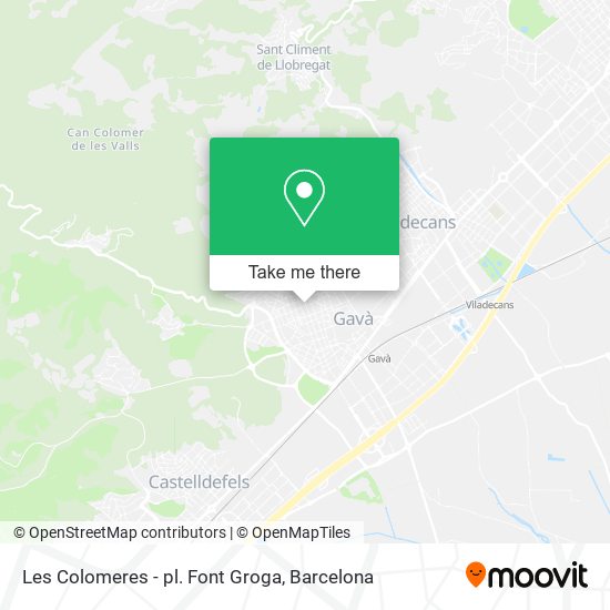 Les Colomeres - pl. Font Groga map