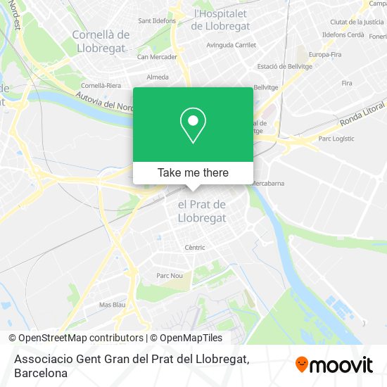 mapa Associacio Gent Gran del Prat del Llobregat