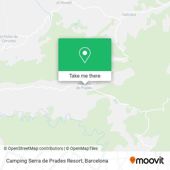 Camping Serra de Prades Resort map