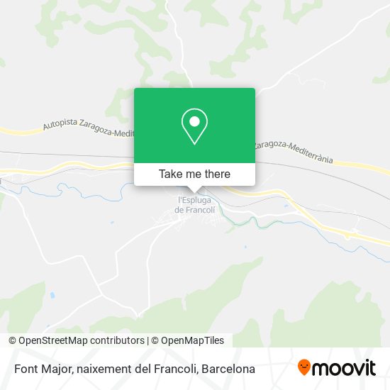 Font Major, naixement del Francoli map