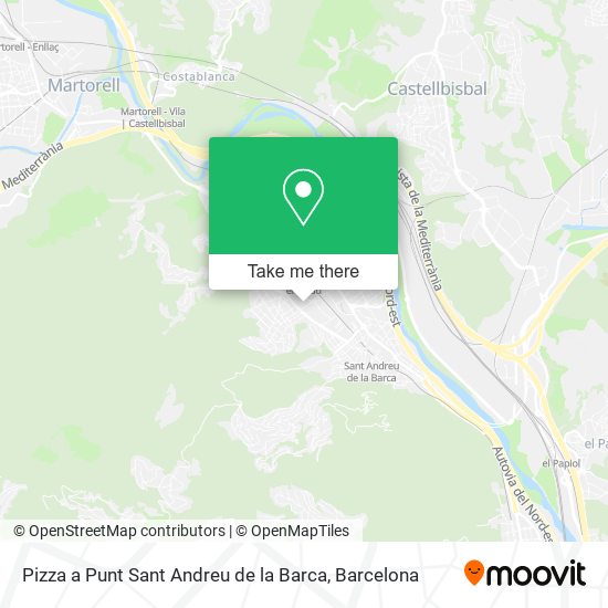 mapa Pizza a Punt Sant Andreu de la Barca