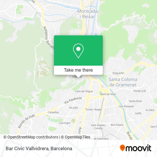 Bar Civic Vallvidrera map