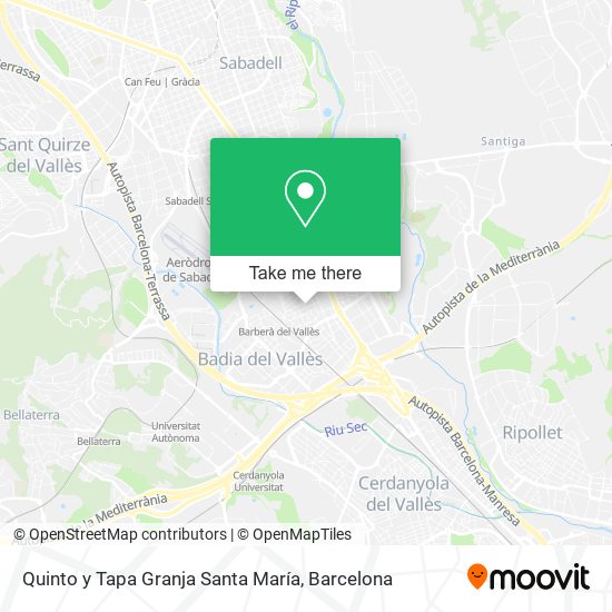 Quinto y Tapa Granja Santa María map