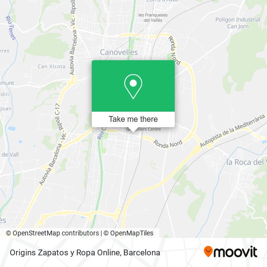 mapa Origins Zapatos y Ropa Online