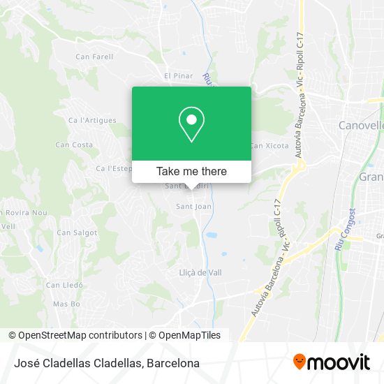 José Cladellas Cladellas map