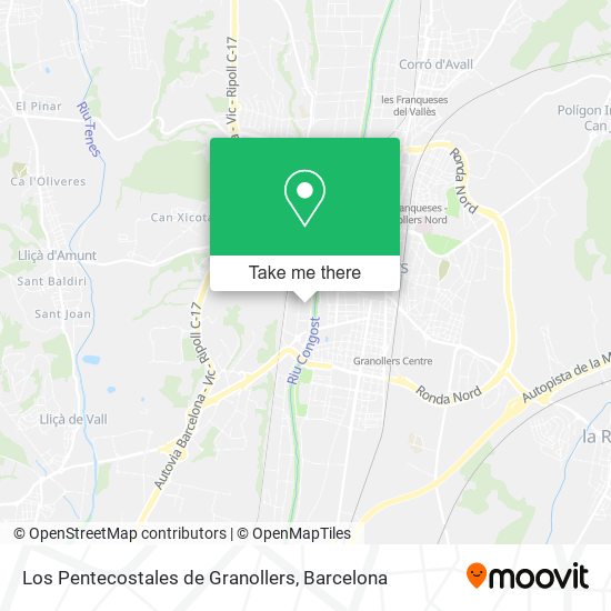 Los Pentecostales de Granollers map