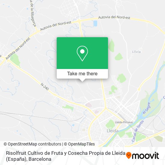 Risolfruit Cultivo de Fruta y Cosecha Propia de Lleida (España) map
