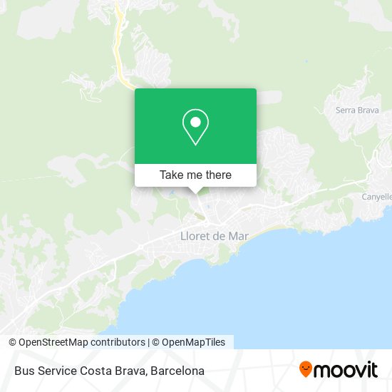 mapa Bus Service Costa Brava