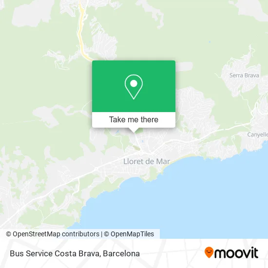 Bus Service Costa Brava map