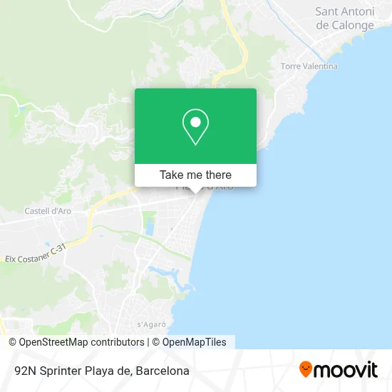 92N Sprinter Playa de map