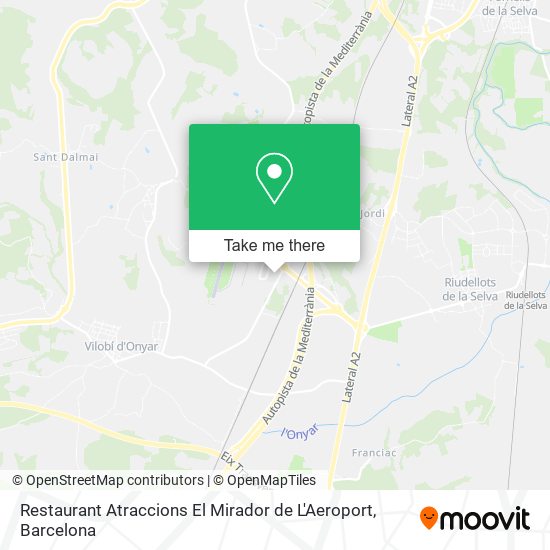 Restaurant Atraccions El Mirador de L'Aeroport map