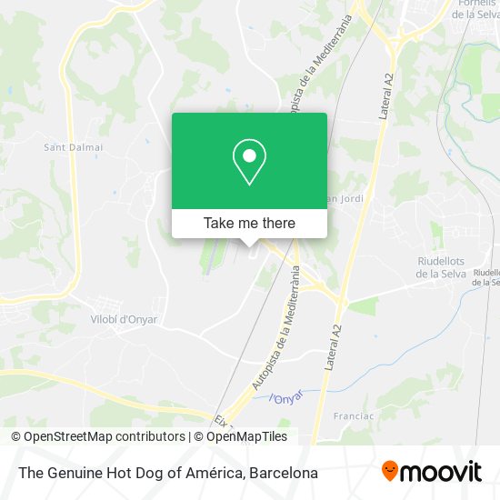 The Genuine Hot Dog of América map