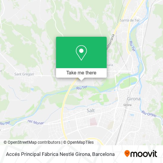 Accés Principal Fábrica Nestlé Girona map