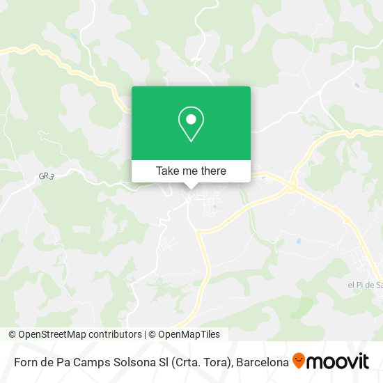 mapa Forn de Pa Camps Solsona Sl (Crta. Tora)