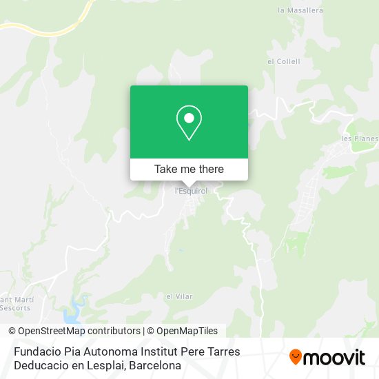 Fundacio Pia Autonoma Institut Pere Tarres Deducacio en Lesplai map