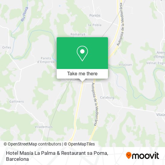 Hotel Masía La Palma & Restaurant sa Poma map