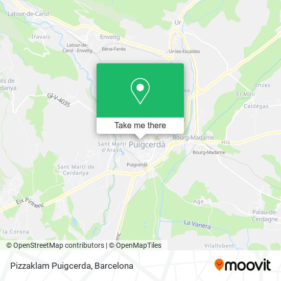 Pizzaklam Puigcerda map