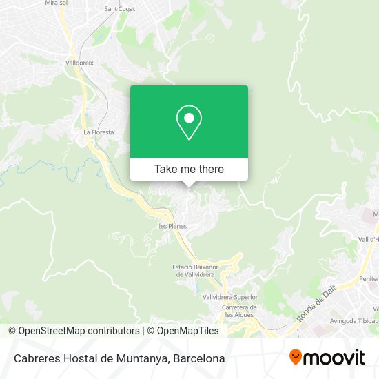 Cabreres Hostal de Muntanya map