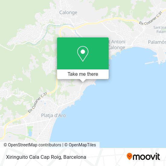 Xiringuito Cala Cap Roig map