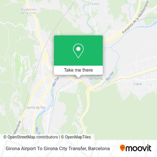 Girona Airport To Girona City Transfer map