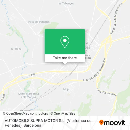 mapa AUTOMOBILS SUPRA MOTOR S.L. (Vilafranca del Penedès)