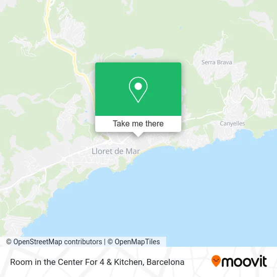 Room in the Center For 4 & Kitchen map