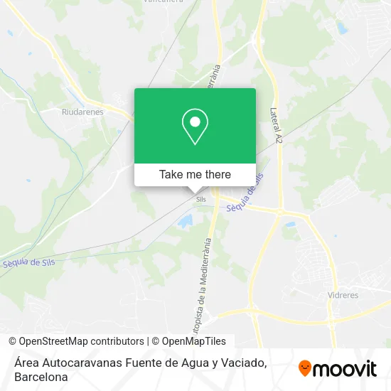 mapa Área Autocaravanas Fuente de Agua y Vaciado