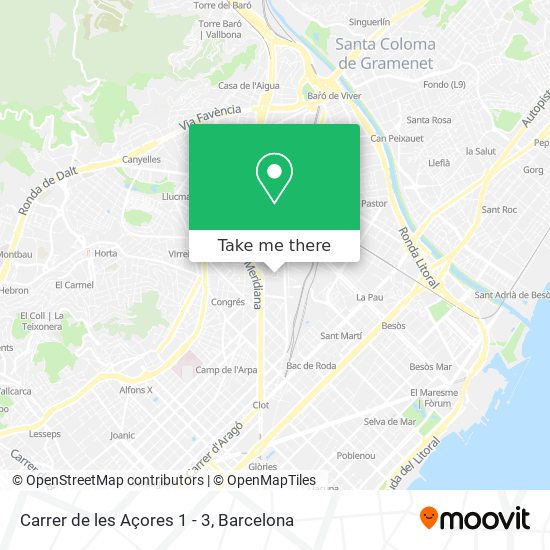 Carrer de les Açores 1 - 3 map