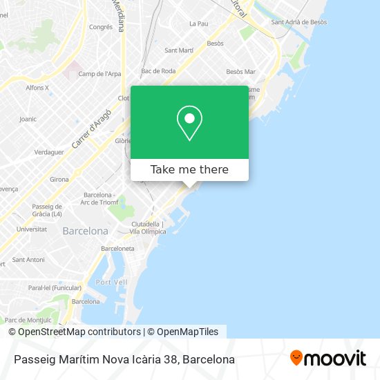 mapa Passeig Marítim Nova Icària 38